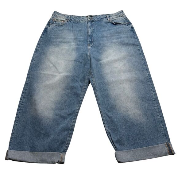 ASOS Design Curve Wide-Leg Blue Denim Jeans Blue US Sz 18 - Picture 13 of 13